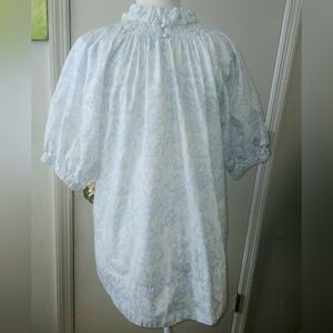 TOSS DESIGNS Cottagecore Damask PRINT 100% COTTON Smocked Neck Dainty Girly